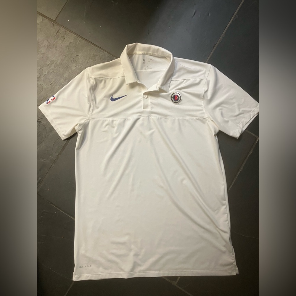 Nike Men’s Dri-Fit Size Large Tall White Clippers Polo Shirt